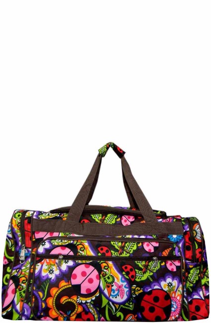 Printed Duffle Bag-LAB423/BROWN